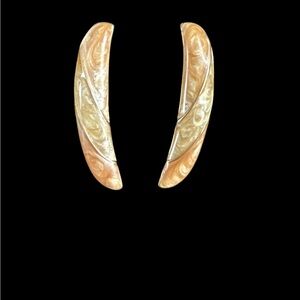 Monet Gold and Cream Swirl Earrings